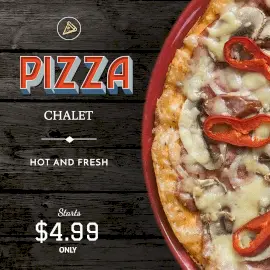 Online Editable Chalet Cheesy Capsicum Spicy Mexican Pizza GIF Post