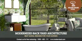 Online Editable Backyard Design Twitter Post