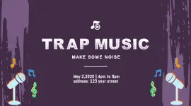 Online Editable Trap Music Concert Facebook App Ad