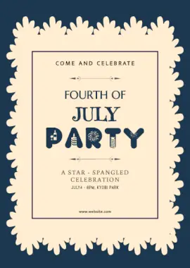 Online Editable Fourth Of July Party Portrait Invitation