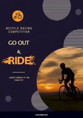 Online Editable Violet and Yellow Go Out & Ride Program