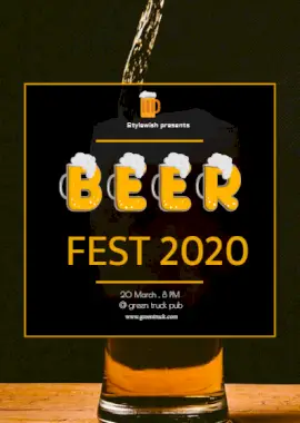 Online Editable Beer Fest Portrait Invitation