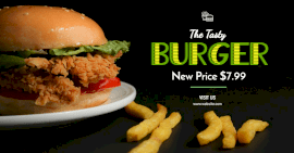 Online Editable New Price for Burger Facebook Ad Post