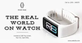 Online Editable White the Real Watch Facebook AD Medium