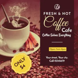Online Editable Cafe Promotion Instagram Ad