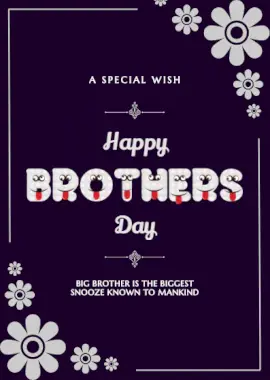 Online Editable Purple and White Brothers Day Portrait Invitation