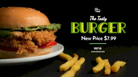 Online Editable New Price for Burger Facebook App Ad