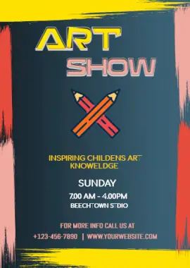 Online Editable Art Show Portrait Invitation