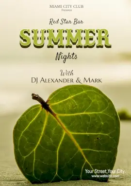 Online Editable Summer Night Party Flyer Marketing Materials