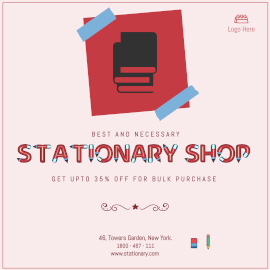 Online Editable Stationery Shop Bulk Purchase Offer GIF Post