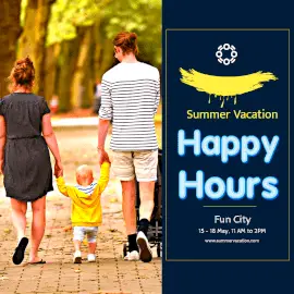 Online Editable Enjoying Summer Vacation at Fun City GIF Post