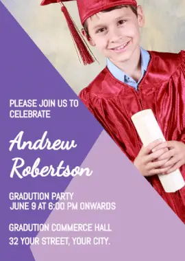 Online Editable Emily Robertson's Graduation Party Invitation (Portrait)