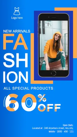 Online Editable Phone Mockup Women's Apparel Sale GIF Post