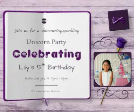 Online Editable Birthday Party Card Design Facebook Post