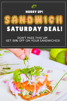 Online Editable Sandwich Offers Pinterest Graphic