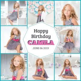 Online Editable Camila Birthday Animated Photo Collage GIF Post