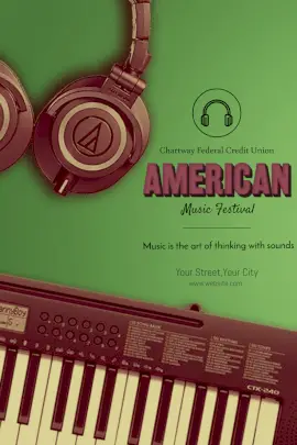 Online Editable American Music Festival Pinterest Graphic