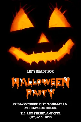 Online Editable Halloween Party Invitation Pinterest Graphic