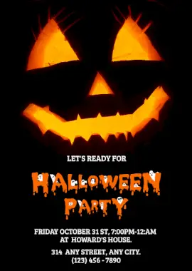 Online Editable Halloween Party Portrait Invitation