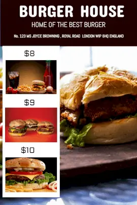 Online Editable Burger Outlet Promotion Pinterest Graphic