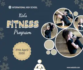 Online Editable Kids Fitness Program Facebook Post