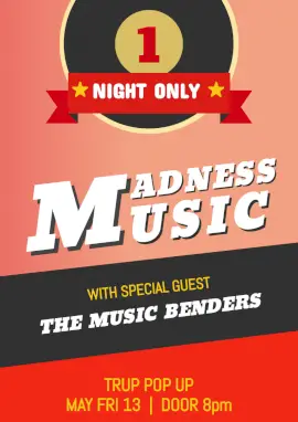 Online Editable Madness Music Festivals Flyer