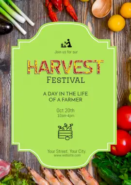 Online Editable Harvest Festival Flyer