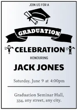 Online Editable Graduation Party Portrait Invitation