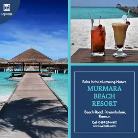 Online Editable Beach Resort Promotion Instagram Ad