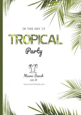Online Editable Tropical Party Portrait Invitation