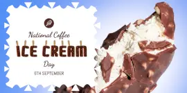 Online Editable National Coffee Ice Cream Day Twitter Post