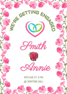 Online Editable Engagement Wedding Invitation