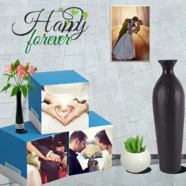 Online Editable Wedding Mockup on Wall Photo Mockup