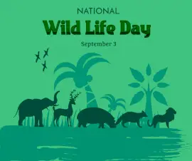 Online Editable National Wild Life Day September 3 Facebook Post