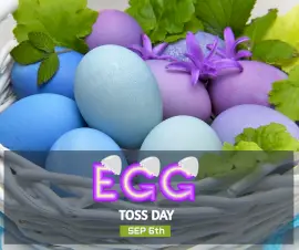Online Editable Egg Toss Day September 6 Facebook Post