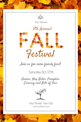 Online Editable Annual Fall Festival Pinterest Graphic