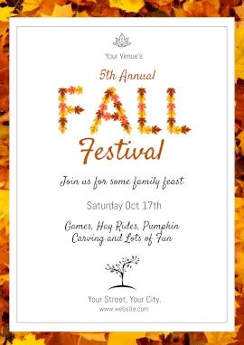 Online Editable Fall Festival Events Poster