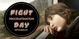 Online Editable Fight Procrastination Day Twitter Post