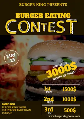 Online Editable Food Eating Challenge Flyer