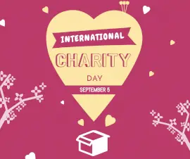 Online Editable International Charity Day September 5 Facebook Post