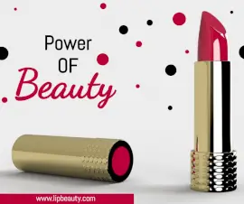 Online Editable White Power of Beauty Lipstick Facebook Post