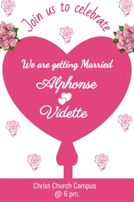Online Editable Wedding Invitation Pinterest Graphic