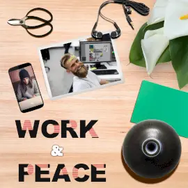 Online Editable Brown Work & Peace Photo Mockup