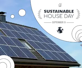 Online Editable Sustainable House Day September 9 Facebook Post