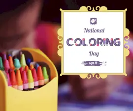 Online Editable National Coloring Day September 14 Facebook Post