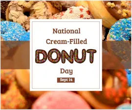 Online Editable National Cream-Filled Donut Day September 14 Facebook Post