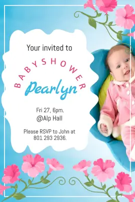 Online Editable Baby Shower Invitation Pinterest Graphic