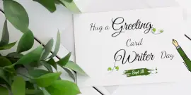Online Editable Hug a Greeting Card Writer Day Twitter Post