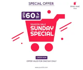 Online Editable Sunday Special Offer Facebook Post