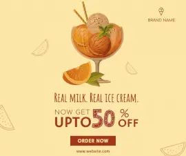 Online Editable Ice Cream Facebook Post